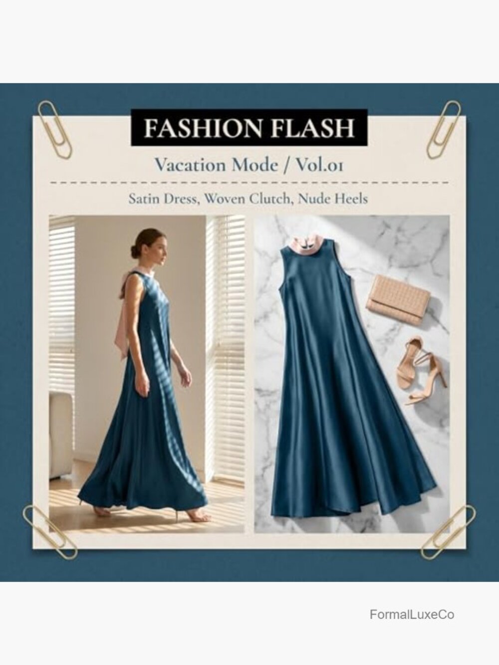 Sleeveless Mock Neck A-Line Flowy Maxi Dress with Ruffle Hem - Picture 5 of 7